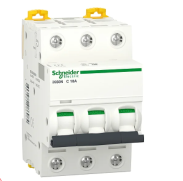 Cầu dao tự động 3 pha Schneider iC60N   MCB A9F74310   3P, 10A  6kA,230V, C curve