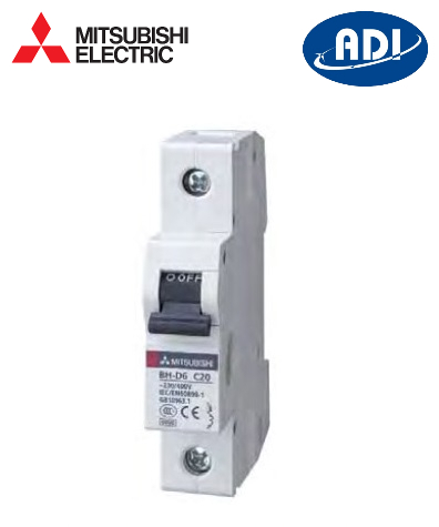 Cầu dao tự động 1 pha Mitsubishi  BH-D  MCB BH-D6 1P 63A  6kA  C N,230/400V