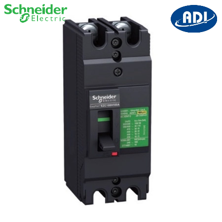 CẦU DAO/ APTOMAT TỰ ĐỘNG DẠNG KHỐI SCHNEIDER EZC 2P H 100A  50kA  EZC100H20100