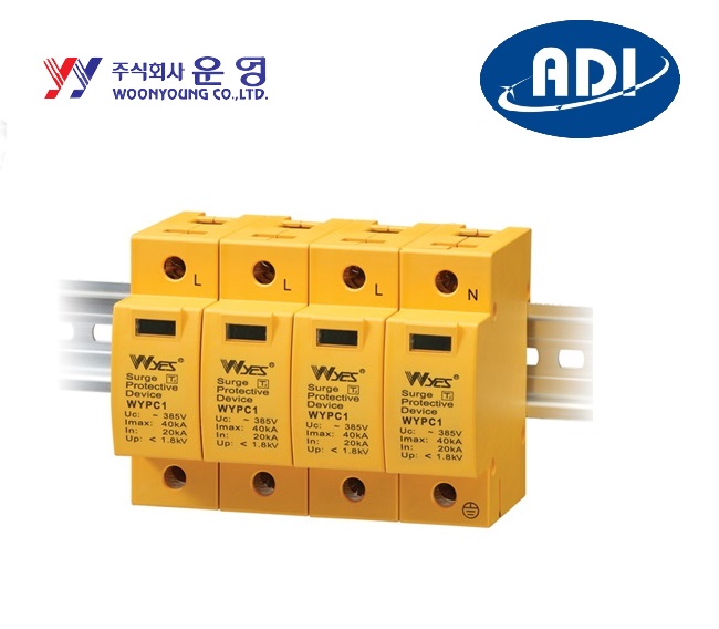 Chống sét lan truyền 3P 380V, 4W+G,120kA, Woonyoung WYPC4120T380