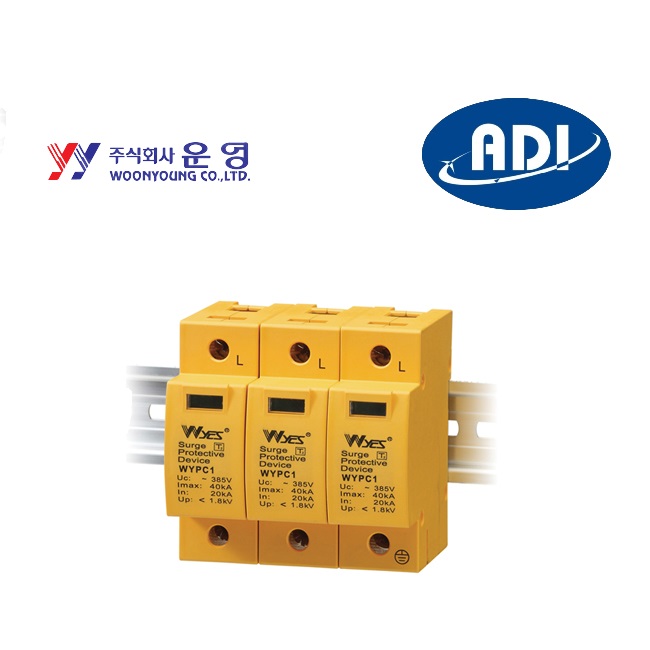 Chống sét lan truyền 3P 380V, 4W+G,40kA, Woonyoung WYPC4040T380
